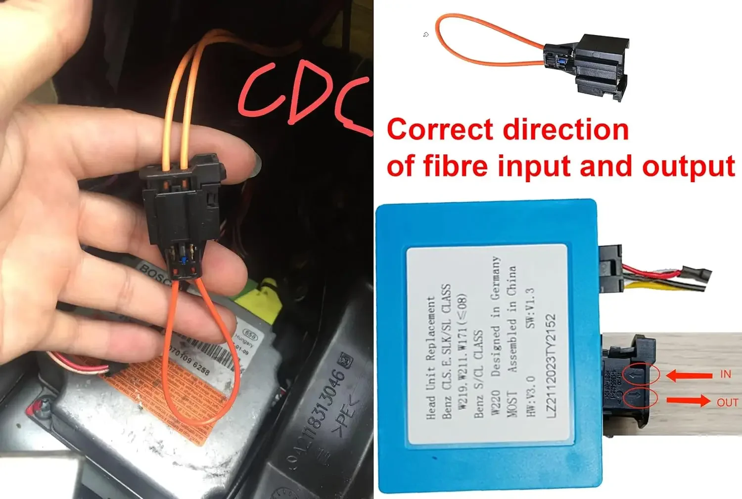 Android Fiber Decoder Most Box for Mercedes Benz E CLS SLK SL S CL Series W219 W211 W171 ≤ 2007 Car Stereo Radio Optical