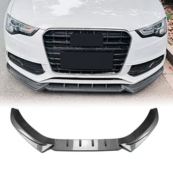 Front Bumper Spoiler Lip For Audi A5 S5 8T Sline S-line 2012-2017 Carbon Fiber Look/Gloss Black Lower Splitter Protector Blade