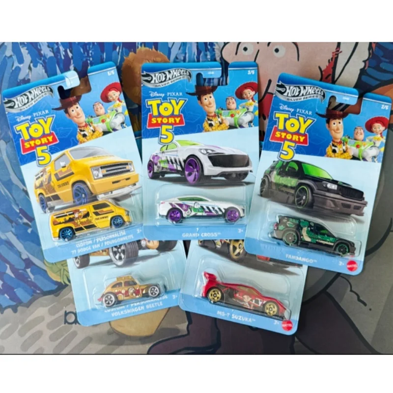 Hotwheels Diecast Toy Car Collectible Vehicle GDG83 Disney Pixar Toy Story Silver Series Custom 77 Dodge Van For Collectors