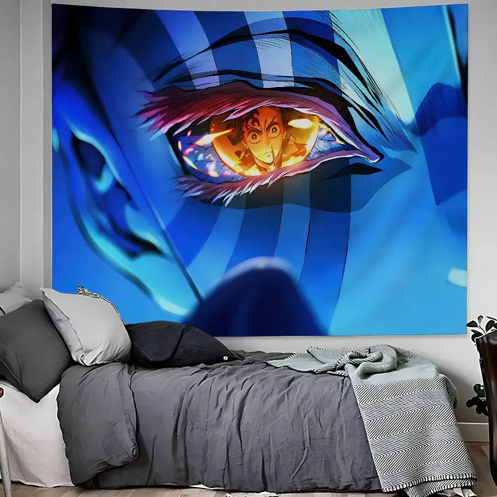 Anime Demon Slayer Kochou Shinobu Tapestry Art Printing Japanese Wall Tapestry Anime Wall Hanging Home Decor