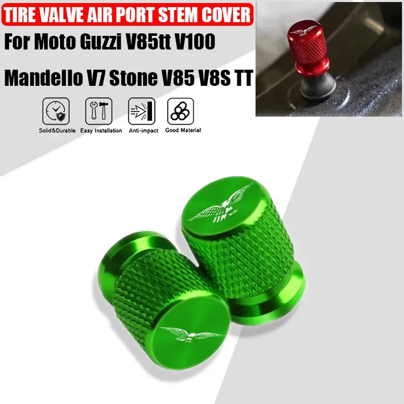 

2 Pcs Motorcycle Accessories For Moto Guzzi V85tt V100 Mandello V7 Stone V85 V8S TT Metal Tire Valve Air Port Stem Cover Caps