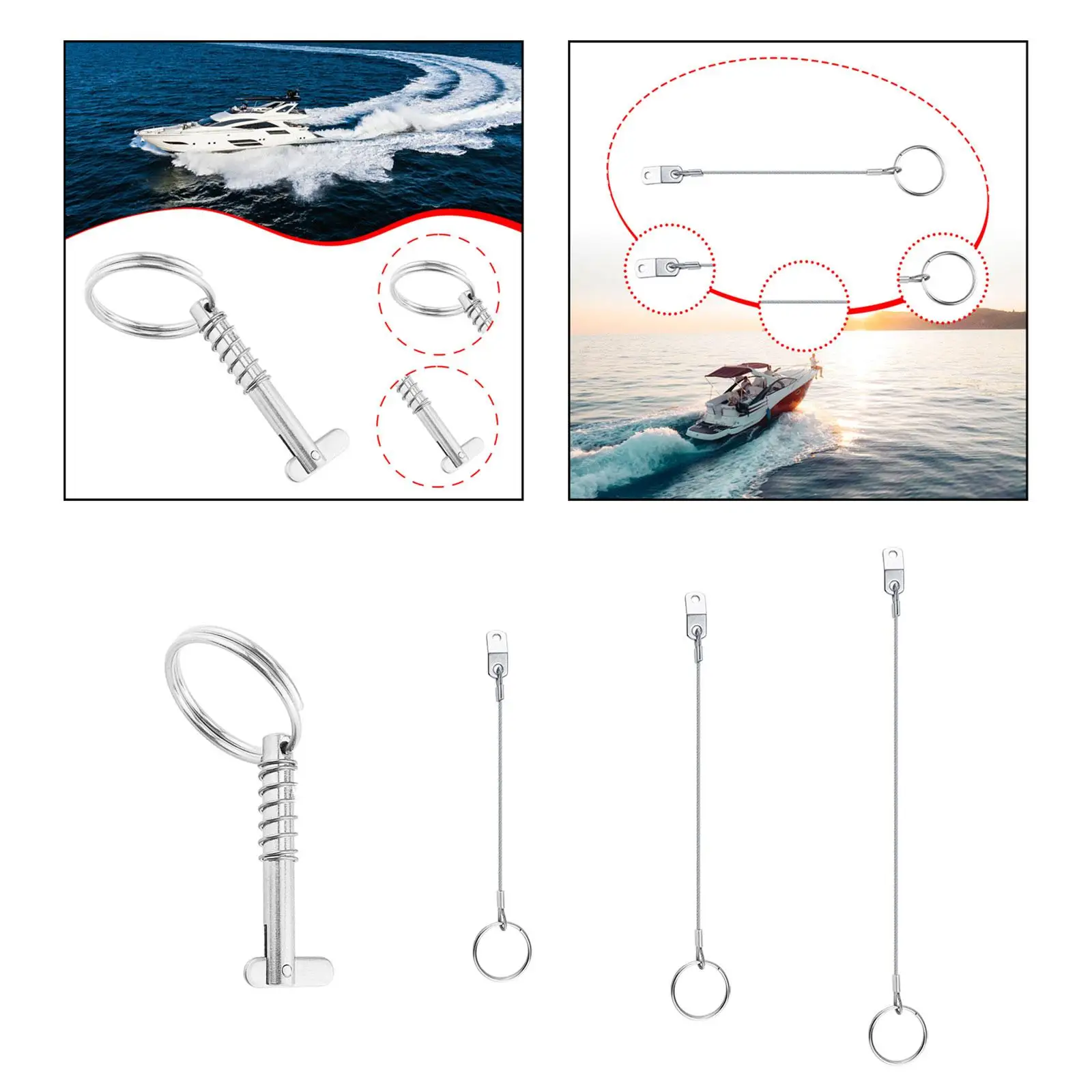 Durable 316 Stainless Steel Quick Release Pin Bimini Top Boat Marine Hardware Fast Locking Deck Fitting