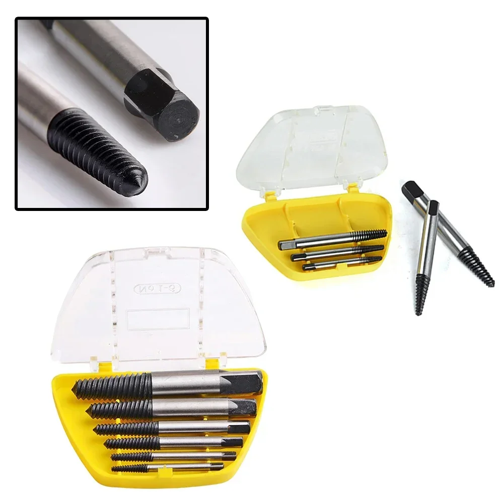 5/6pcs Damaged Broken Screw Remover Extractor Drill Bit Steel Center Drill Remover Woodworking Tools Accessories