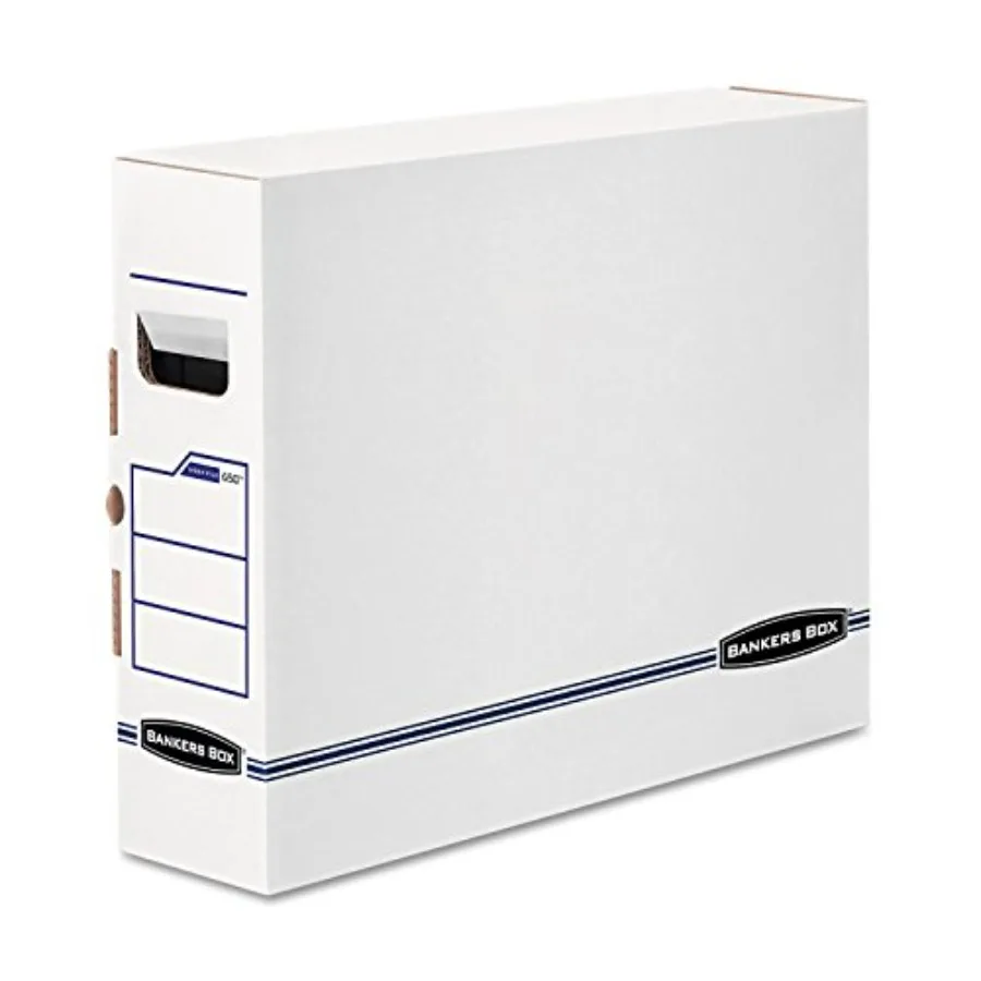 

12 Pack X-RAY Basic-Duty File Storage Boxes Standard Setup Secure Tab Lock Closure White/Blue