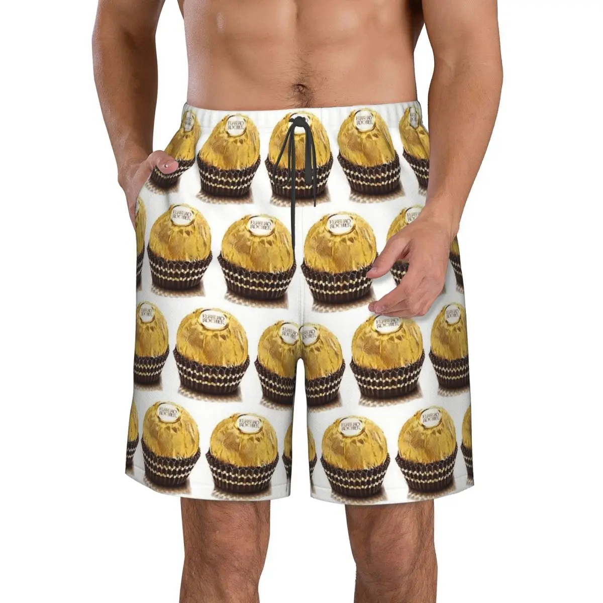 Ferrero Rocher Trunks Beach Board Shorts Casual Quick Dry Swim Summer Men Pants
