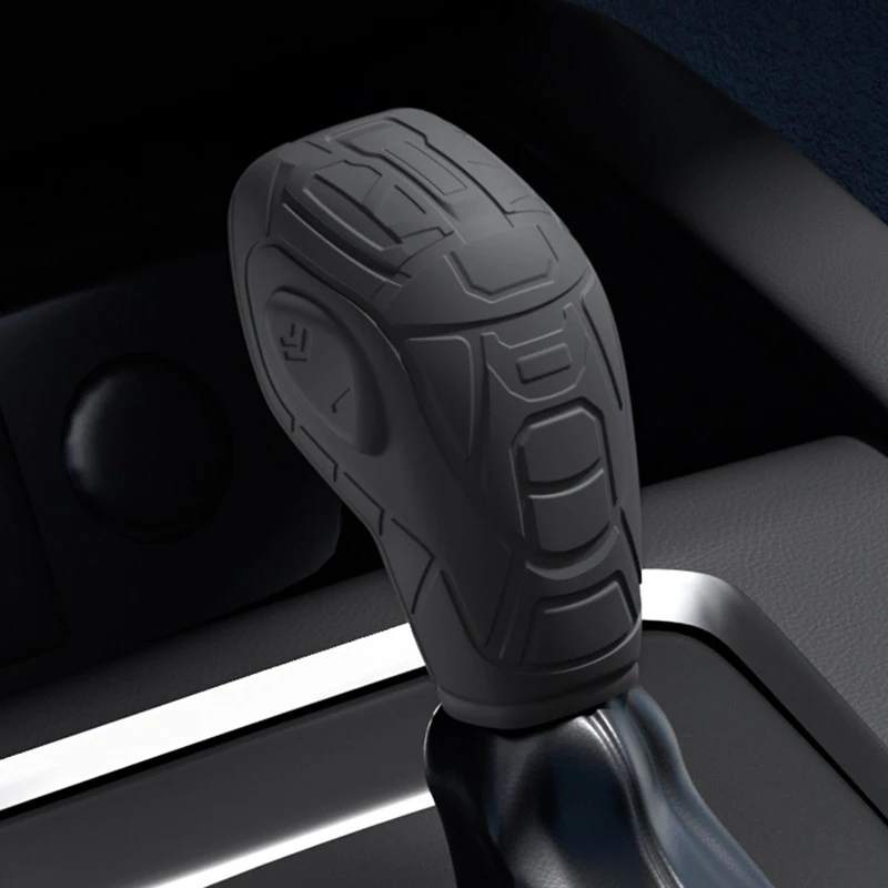 Funda de cuero para palanca de cambios de coche, fibra de carbono, para Ford EcoSport Escape Fusion C-Max Energi Wagon Fiesta Focus Transit Van MK3
