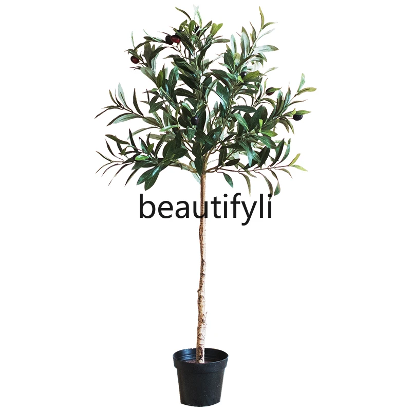 

Large olive tree bonsai simulation green plant indoor landscaping large fake tree floor ornament