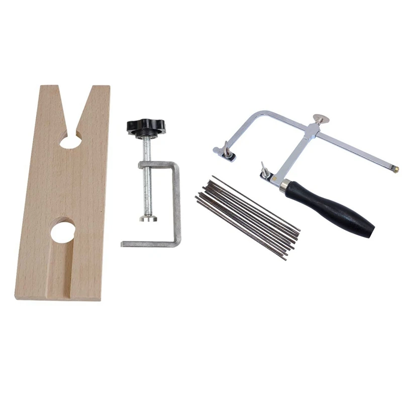 1 Set 3-In-1 Professional Jeweler's Saw Set Jewelry Tools Saw Frame 144 Blades Wooden Pin Clamp Wood Metal Jewelry Toos