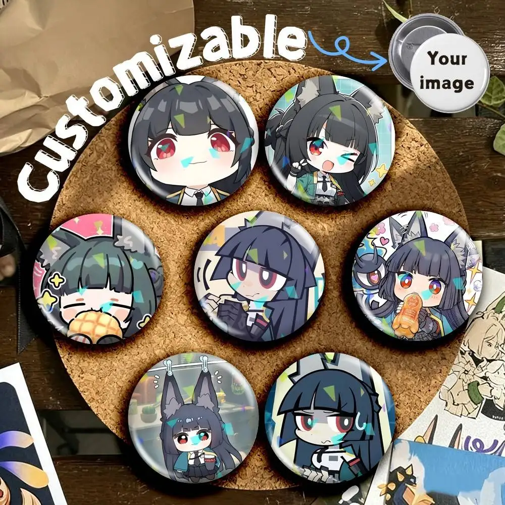 M-Miyabi Chibi Game ZenlessZZ Round Badge Pins Creative Pins Bag Decor Accessories Fan Collection Gifts for Friends