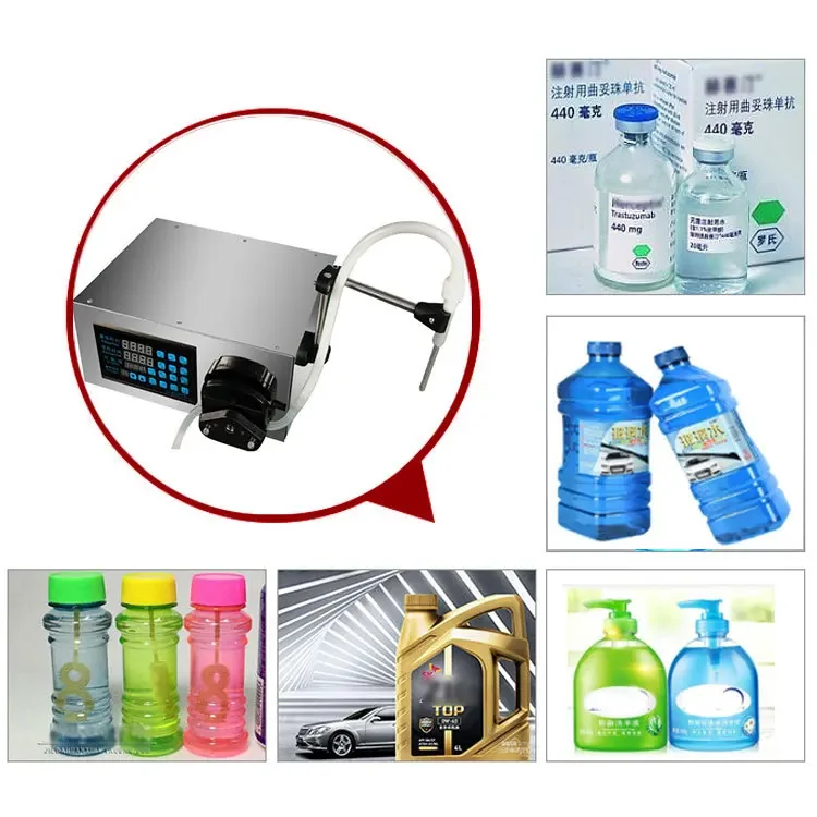 

Semi-Automatic Small Liquid Filling Machine For Milk Juice Soda In Plastic Bottles Single Head Peristaltic Pump