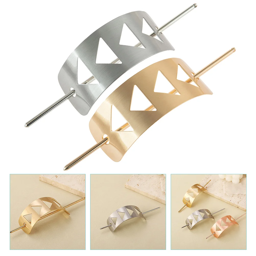 

2 Pcs Ponytail Hairpin Cage Clips Bun for High Metal Sticks Buns Miss Barrettes