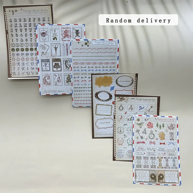 6PCS/Pack Stickers Cute Handbooks Material Phone Cases Laptop Suitcases Water Cups Waterproof Stickers