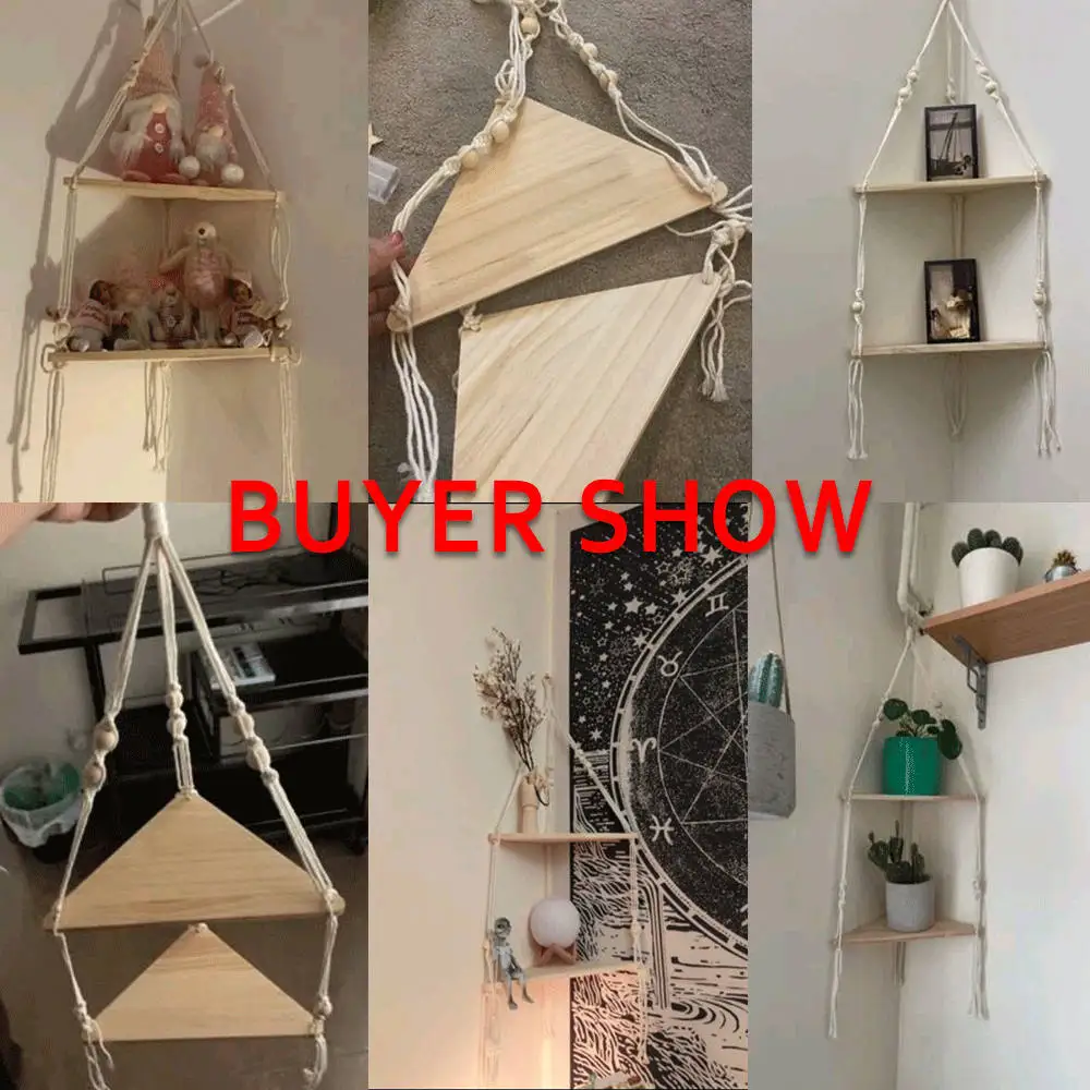 Wall Corner Shelf Macrame Triangle Shelves Wall Decor Bohemian Home Decor Plant HangerCandle Holder Living Room Bedroom Gift