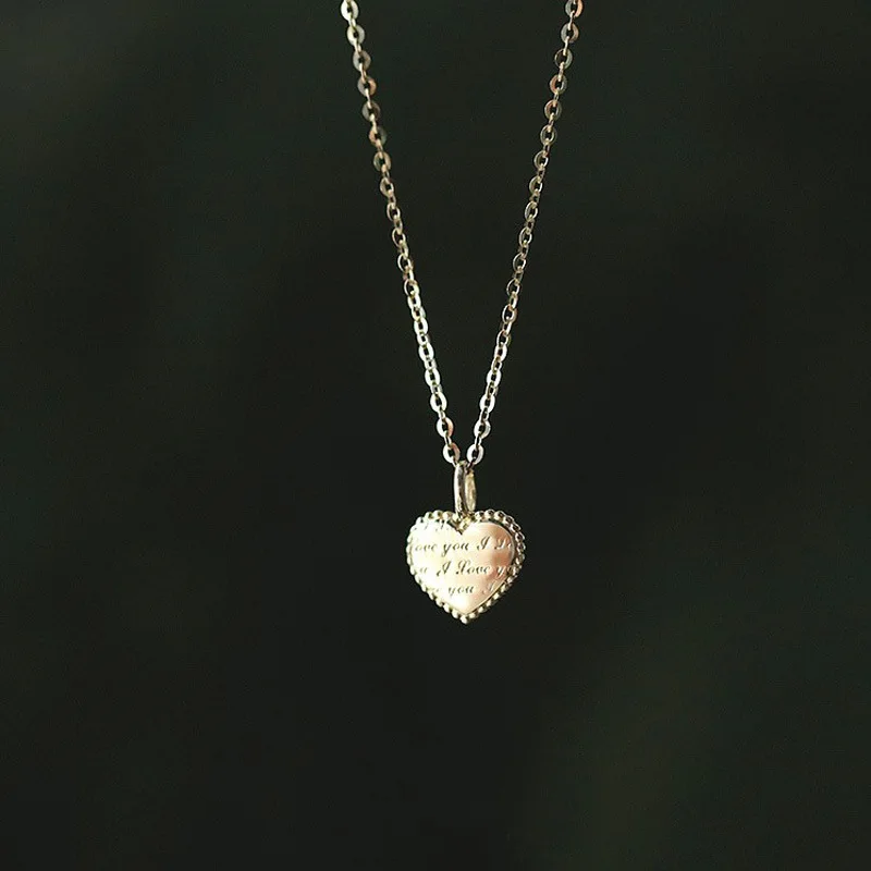 S925 Sterling Silver Classic Love Heart Choker Necklace Pendant for Women 14K Gold Plated Necklaces Wedding Party Jewelry Gift 5