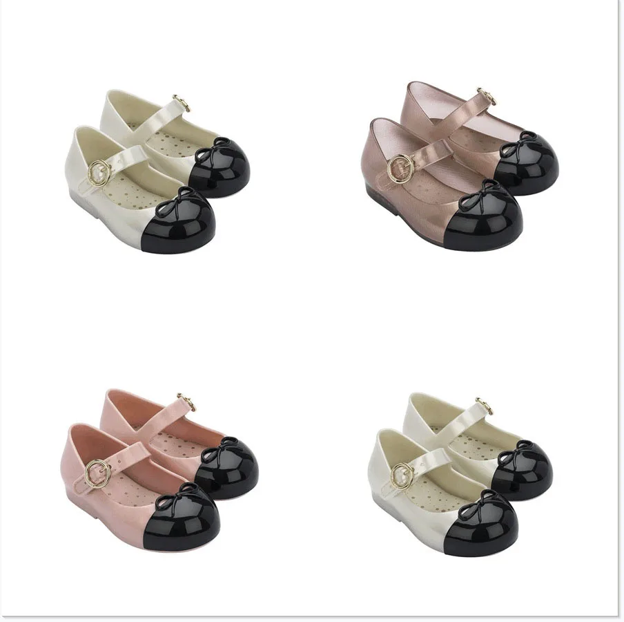 

2023 new Melissa girls soft sole casual bow-top sandals fashion soft sole bow single shoes