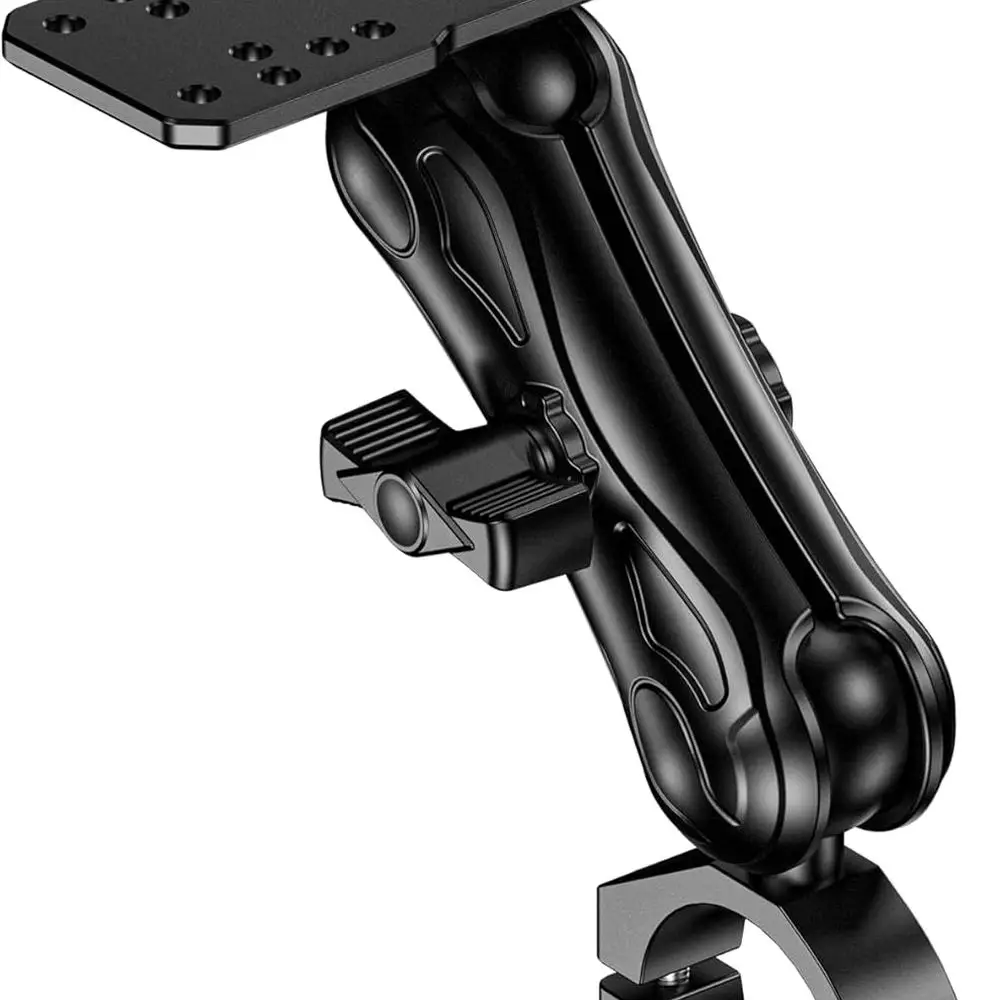 

Aluminum Alloy 1.5" Ball Fish Finder Mount, 5.7" Medium Arm Marine Electronic Mount with Bar Clamp Base, Fit 1.5" 1.65" 1.75" 1.