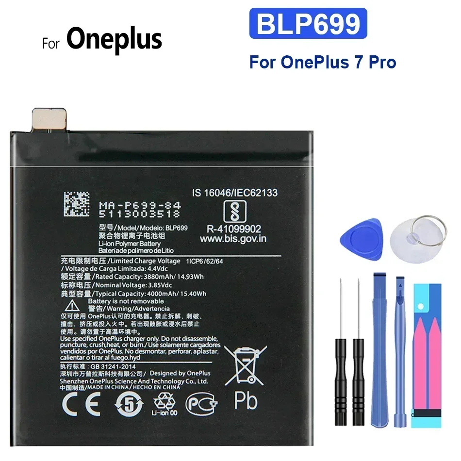 Battery For One Plus 5, 5T, 6, 6T, 7, 8 Pro, 7Pro, 8 Pro, For OnePlus 1 +, BLP637, BLP657, BLP699, BLP685, BLP761, BLP759