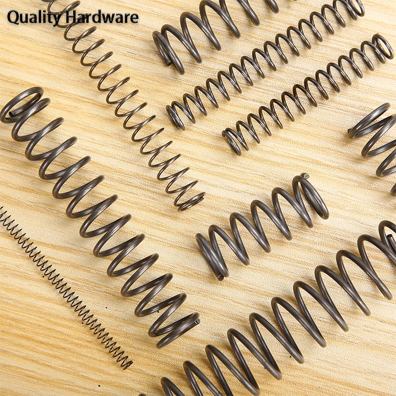 65Mn 10 buah diameter kawat 1.2mm pegas baja kuat kompresi pegas penyerap guncangan kembali Musim Semi dapat disesuaikan