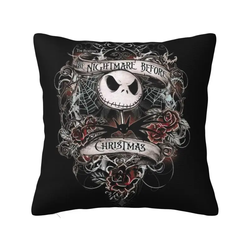 Custom Modern Jack Skellington Sofa Cushion Cover Polyester Pumpkin King Pillow Case