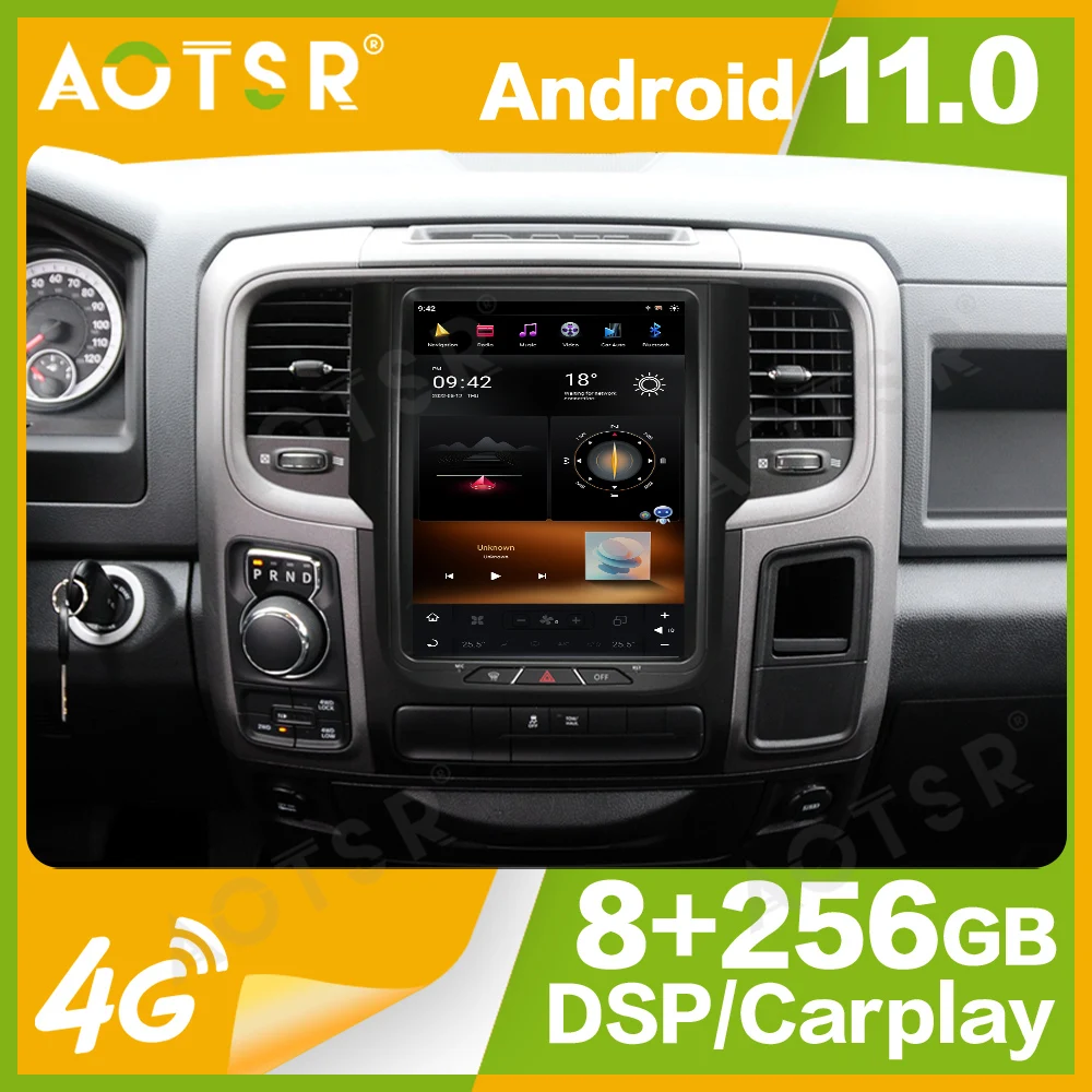 10.4'' Qualcomm 8 core For Dodge Ram 1500 2014-2018 Car Radio Multimedia Player Android 11 Auto GPS Navigation Wireless Carplay