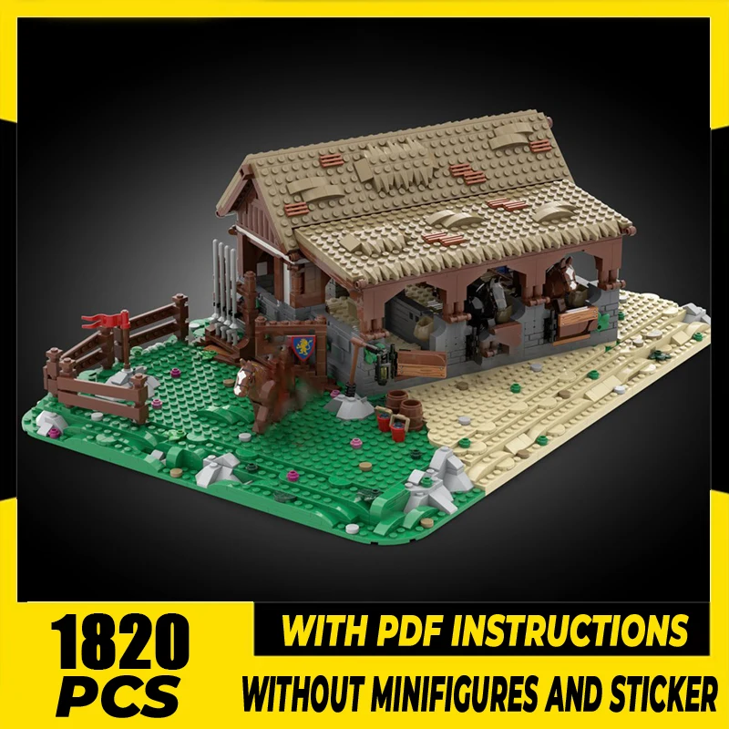 Medieval Castle Model Moc Building Bricks Medieval Village Diorama Technology Modular Blocks Gifts Christmas Toys DIY Assembly