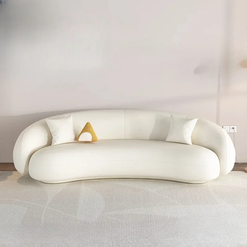 Customized Nordic Fabric Sofa Beauty Salon Creative Small Apartment Simple Modern Living Room Curved Clothing Store