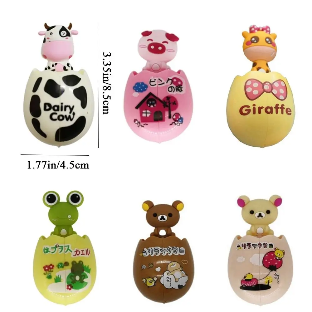 Plastic Animal Egg-shaped Toothbrush Holder Cartoon Double Suction Cup Animal Children Toothbrush Holder Anti-bacterial