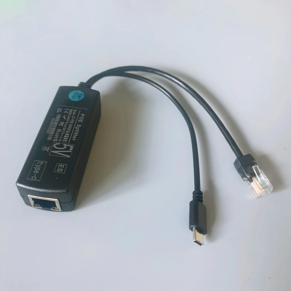 

1/2 шт. 10/100M 48В на 5В POE-сплиттер, стандартный изолированный модуль питания USB Type-C, POE-сплиттер