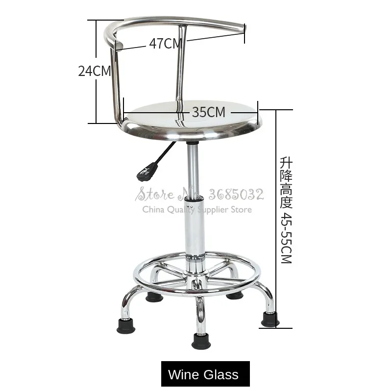 Taburete de dentista de acero inoxidable, silla elevadora duradera de fábrica, asiento de taller antiestático, diseño de rueda universal de espuma PU