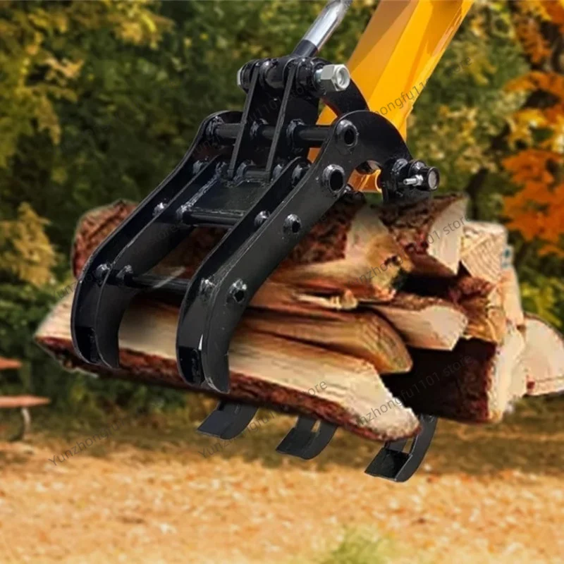 Mini Excavator Attachment Log Grapple Machinery Wood Grab Bucket Excavator Attachments Small Digger Auxiliary Grab Bucket 25mm