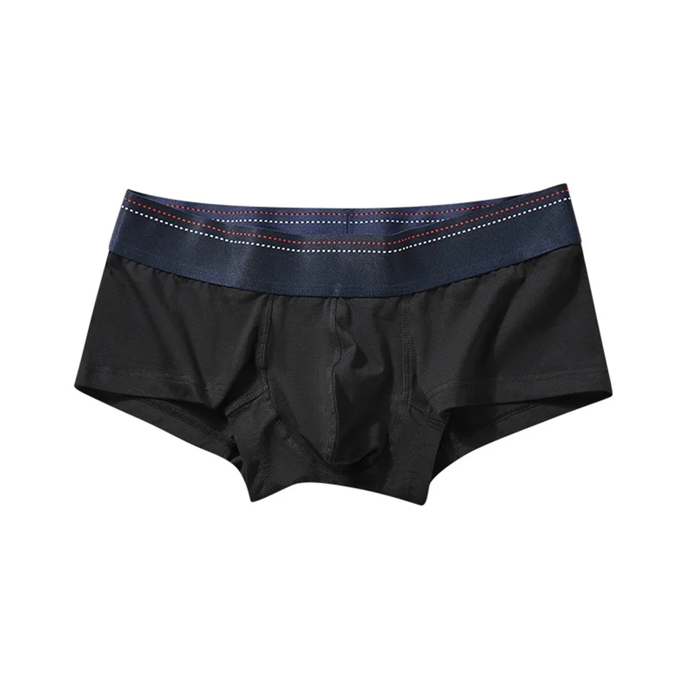 Men Stretch Cotton Underwear Shorts Breathable Comfortable U Convex Pouch Panties Solids Trunks Soft Underpants