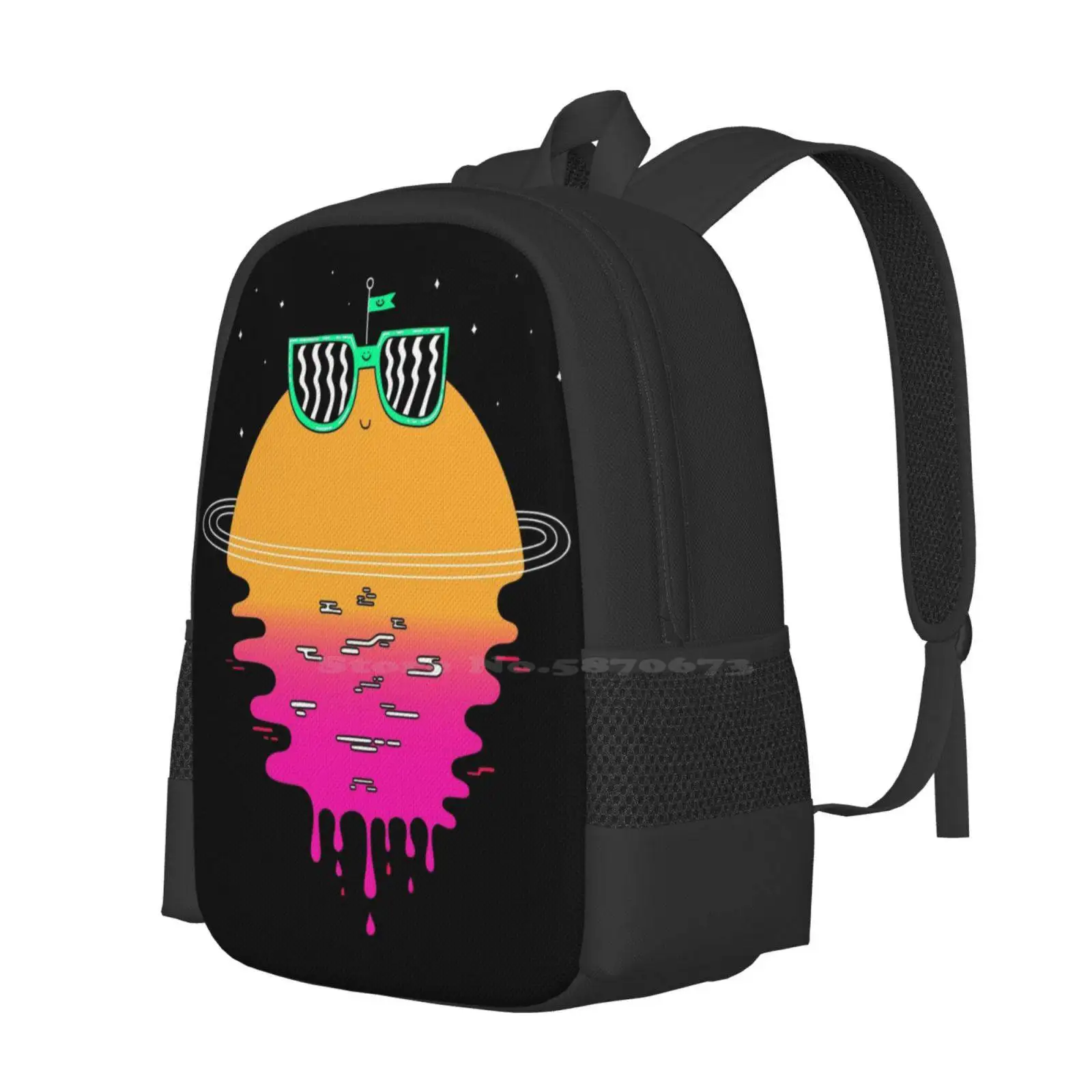 Happy Sunset Backpacks For School Teenagers Girls Travel Bags Happy Outer Space Retro Nature Wilderness Reflection Rings