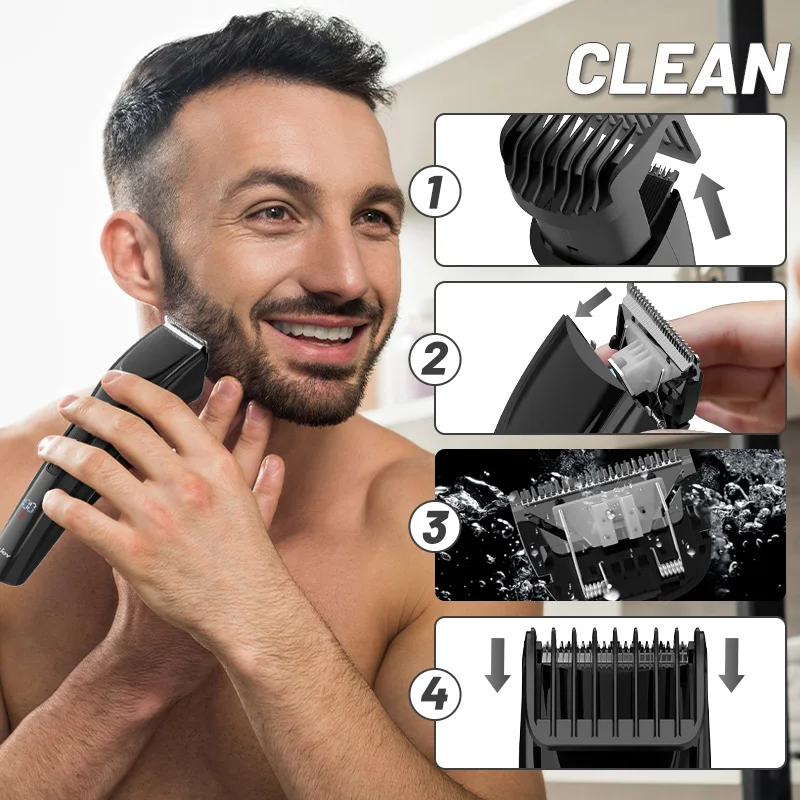 SEJOY Electric Hair Clipper Kit For Men, Adjustable Hair Cut Machine Hair Trimmer Professional Rechargeable Hair Cut Barber image 2