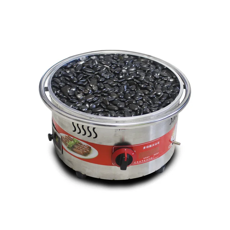Gas volcanic stone sausage grill machine, commercial gas mobile stall meatball grill, hot dog machine, stone sausage grill