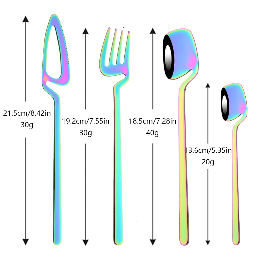 24Pcs Western Black Dinnerware Stainless Steel Cutlery Set Knife Fork Spoon Dinner Flatware Set Kitchen Silverware Tableware view 3
