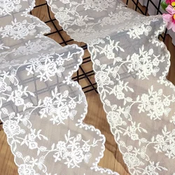 Embroidered Lace Ribbon, Guipure Trims or Fabric, DIY Garment Accessories, Beige, Off White, Beige, 11cm Wide, 3Yards