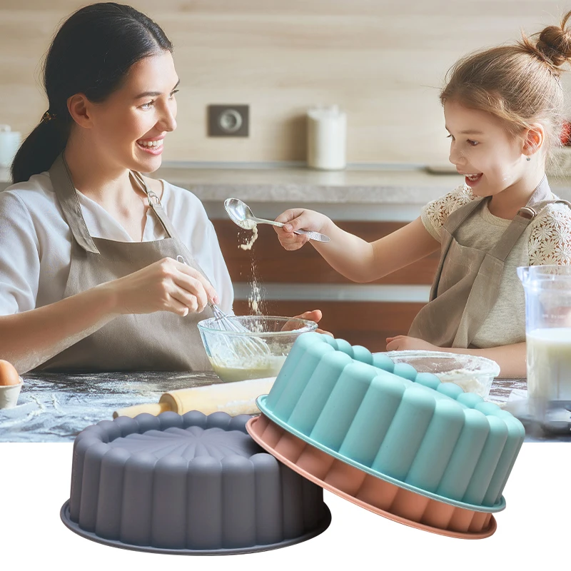 Silicone Round Pan Charlotte Cakes Baking Pan Sponge Flan Mold Strawberry Shortcake Baking Pan Kitchen Silicone Moulds