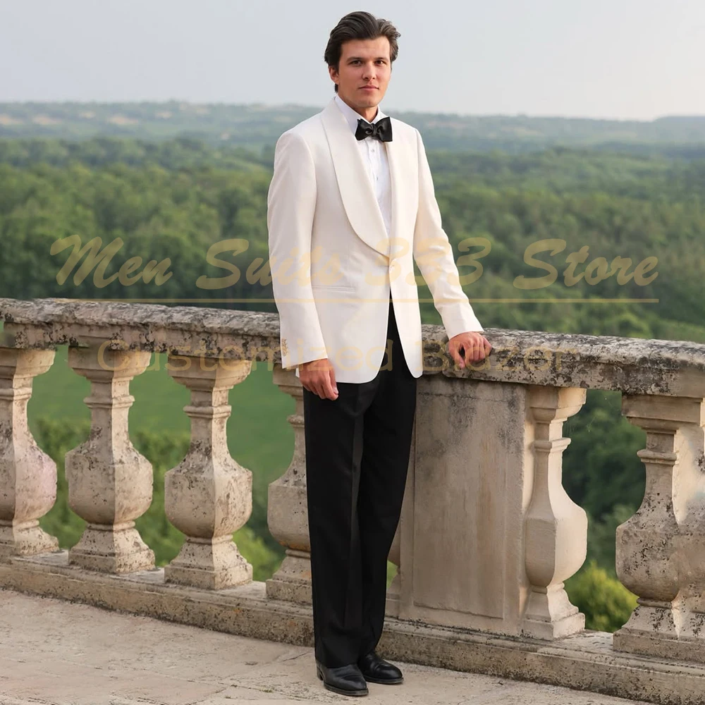 

Formal One-Button Men's Suits 2 Piece Jacket Pants Sets High Quality Slim Fit Male Clothing Gentlemen Outfits Costume Homme