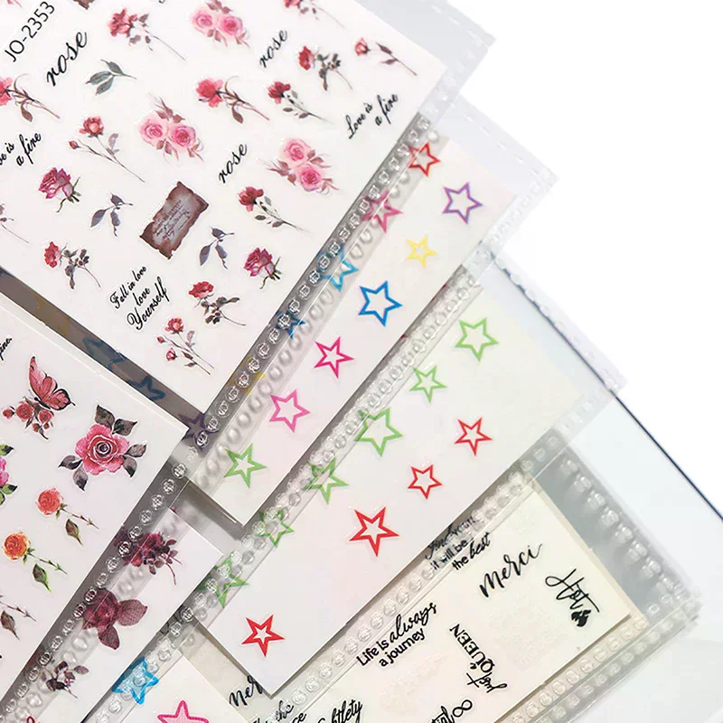 Storage Tools 17 Pages Nail Stickers Book Decals Organizer Holder Display Manicure Plastic Transparent Film Art