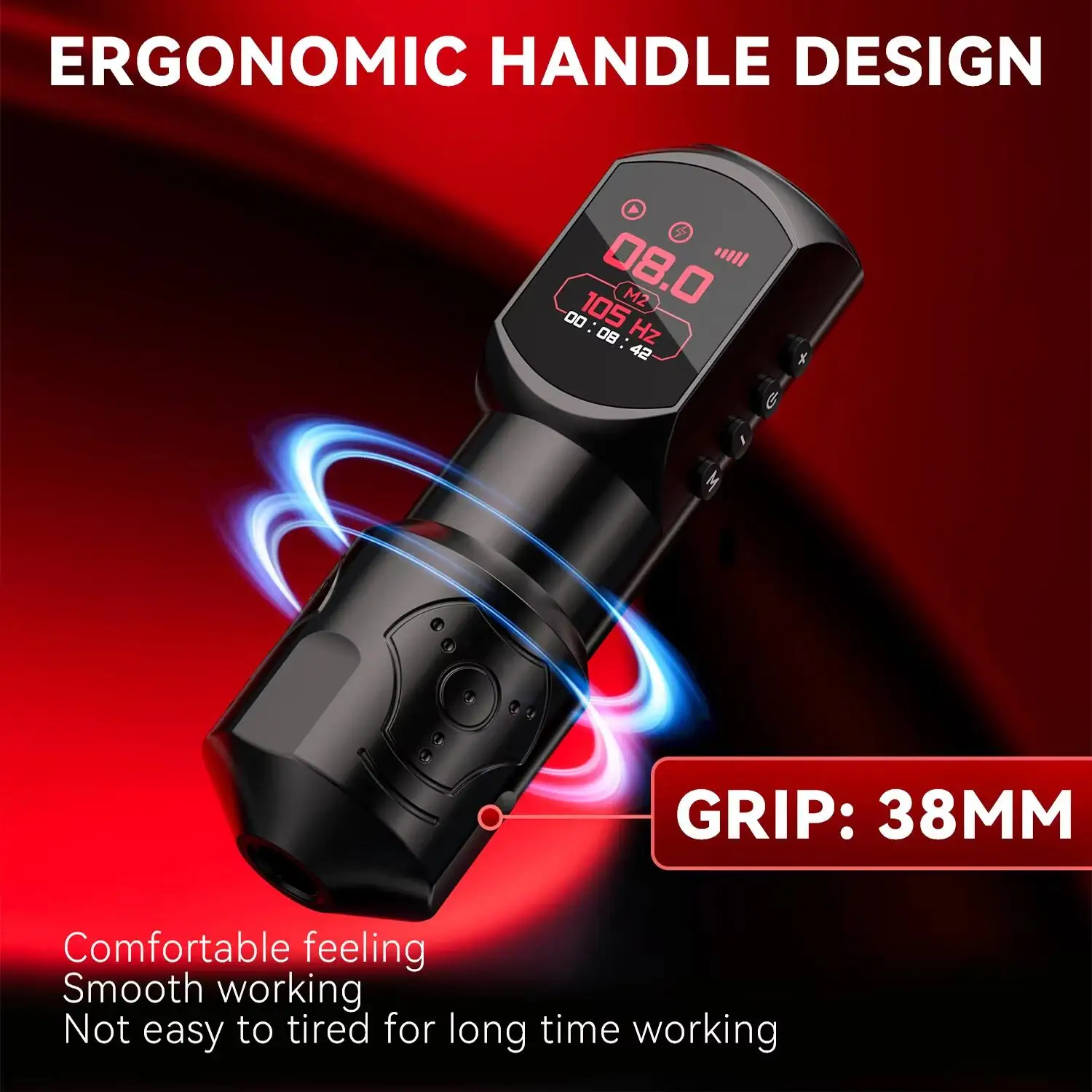 Macchina per tatuaggi wireless Display digitale con grande schermo a colori Nuova macchina per tatuaggi per trucco permanente con pistola per tatuaggi potente da 1500 MAH