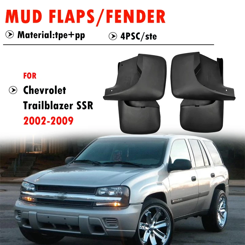 

For Chevrolet Trailblazer SSR Mudguard Fender Mud Flap Guards Splash Mudflaps Car Accessories 4pcs 2002 2003 2004 2005 2006 2009