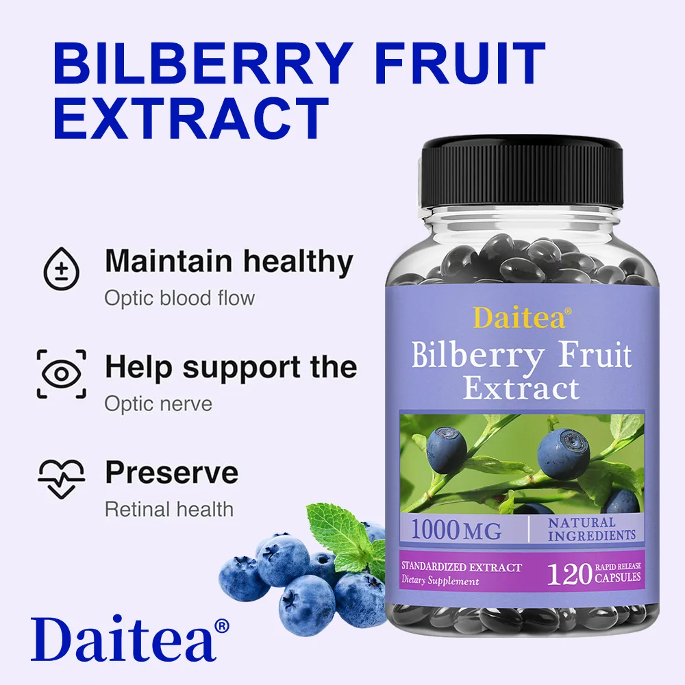 

Eye Health Supplement, Bilberry Extract, Supplements Eye Vitamins, Promotes Healthy Vision, Antioxidant - 120 Capsules