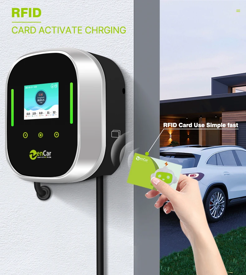 

32A IP65 Type 2 Wall Charger Ev 7kW Electric Vehicle Charging Station TPU APP Wifi RF Load Balancing