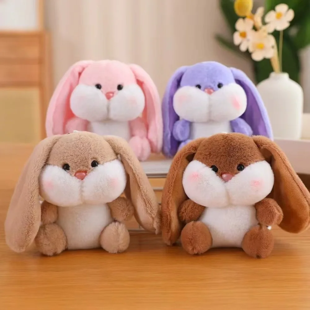 Chubby Big Eared Rabbit Plush Keyring Stuffed Decoration Rabbit Plush Doll Keychain Cute Lovely Rabbit Plush Pendant Plush Toys