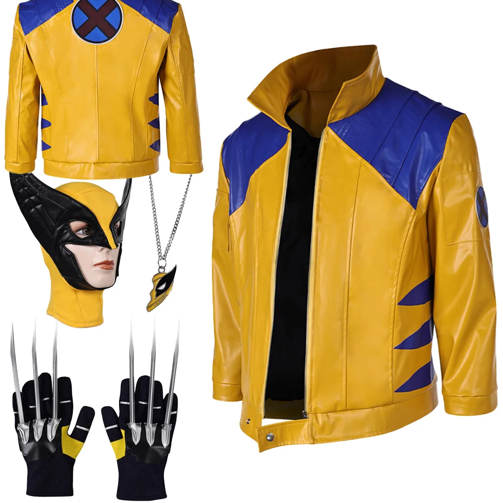 Fantasia Wolf Logan Cosplay Yellow Casual Jacket Game Rival Superhero Disfraz Costume Adult Men Halloween Carnival Party Clothes