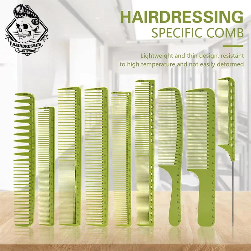 

Hair Salon Barber Haircut Set Professional Anti-Static Scale Hairdressing Combs Barbershop Styling Tools Supplies