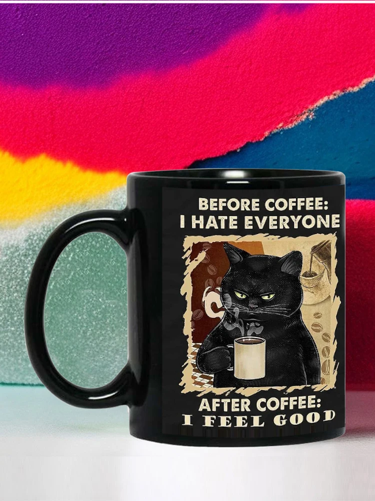 That what I do Black Cat Coffee Mug , 11oz Sublimation Ceramic Tea Cup,Drink Beer Mugs,Milk Cups Surprised Gift