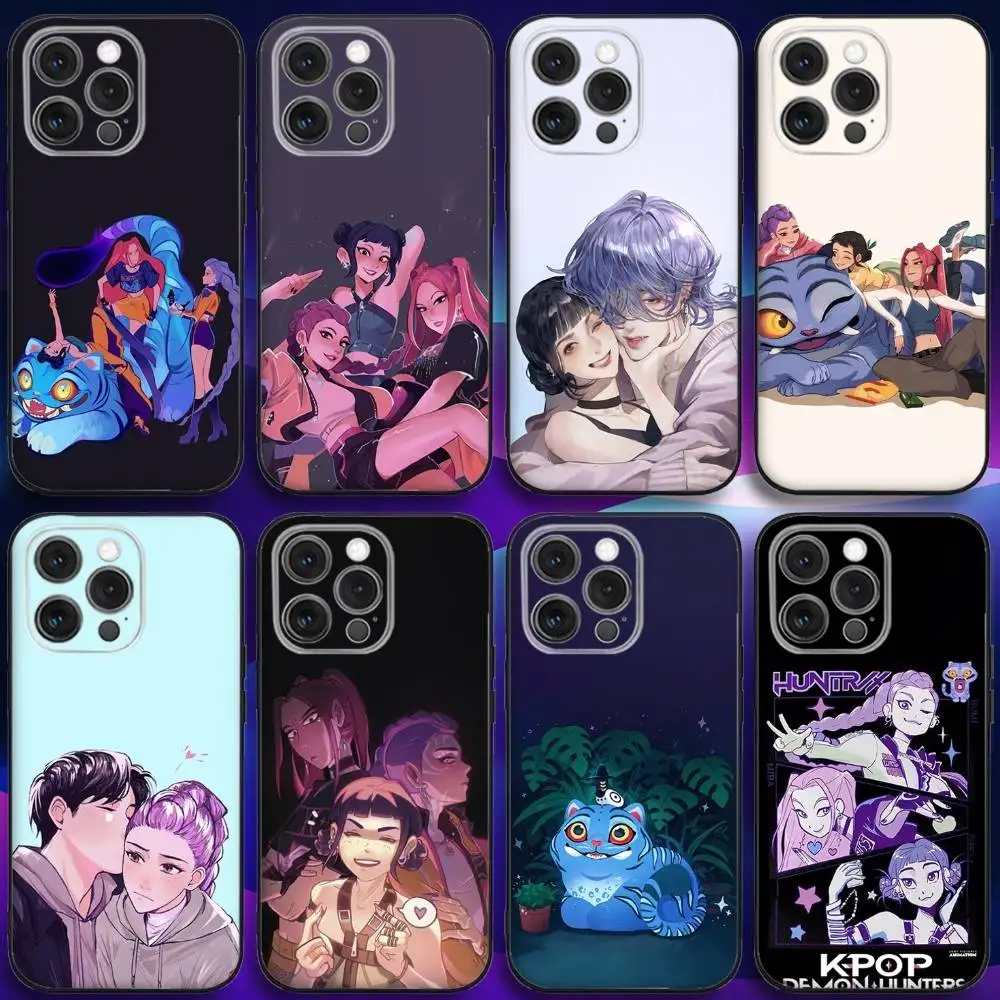 

KPop D-Demon H-Hunters Phone Case For iPhone 16e,16,15,14,13,12,11,Pro,X,XS,Max,XR,Plus,Mini Soft Black Cover