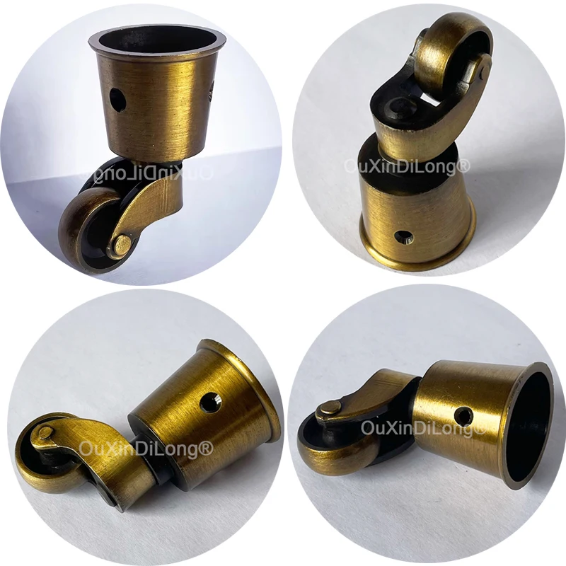 

Retro Vintage 4PCS Zinc Alloy Universal Furniture Casters Table Chair Sofa Universal Swivel Wheels Furniture Rollers Runners