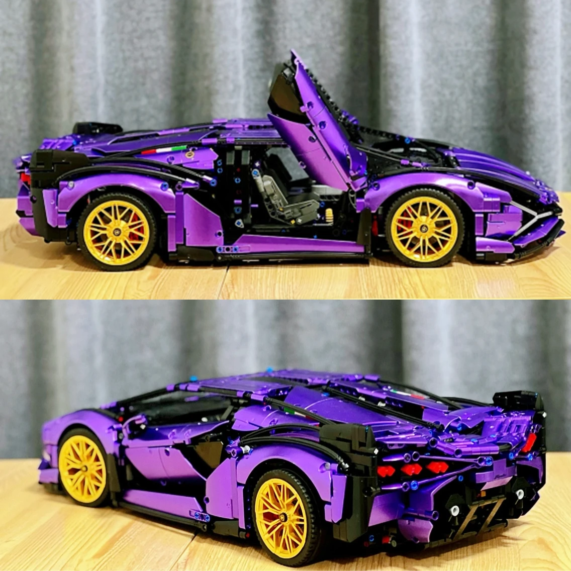Bloques de construcción de electroplaca Lamborghini Sian FKP 37, juguetes de alta tecnología, supercoche deportivo, MOC, 1:8, 42115